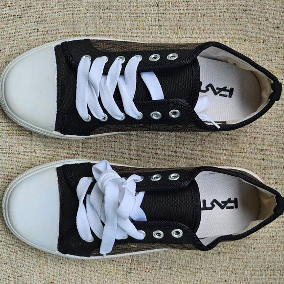 Fast Men Sneaker Canvas Brown/White Shoes Lace Up White Laces/White Rubber Toe - Picture 4 of 12